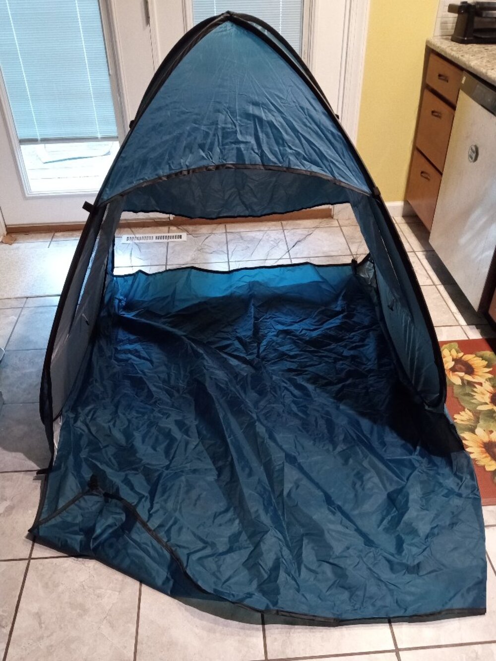 Pop up beach tent sun shade shelter anti-UV 2-3 person blue w/ carry bag